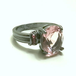 Pink sapphire statement ring size 8